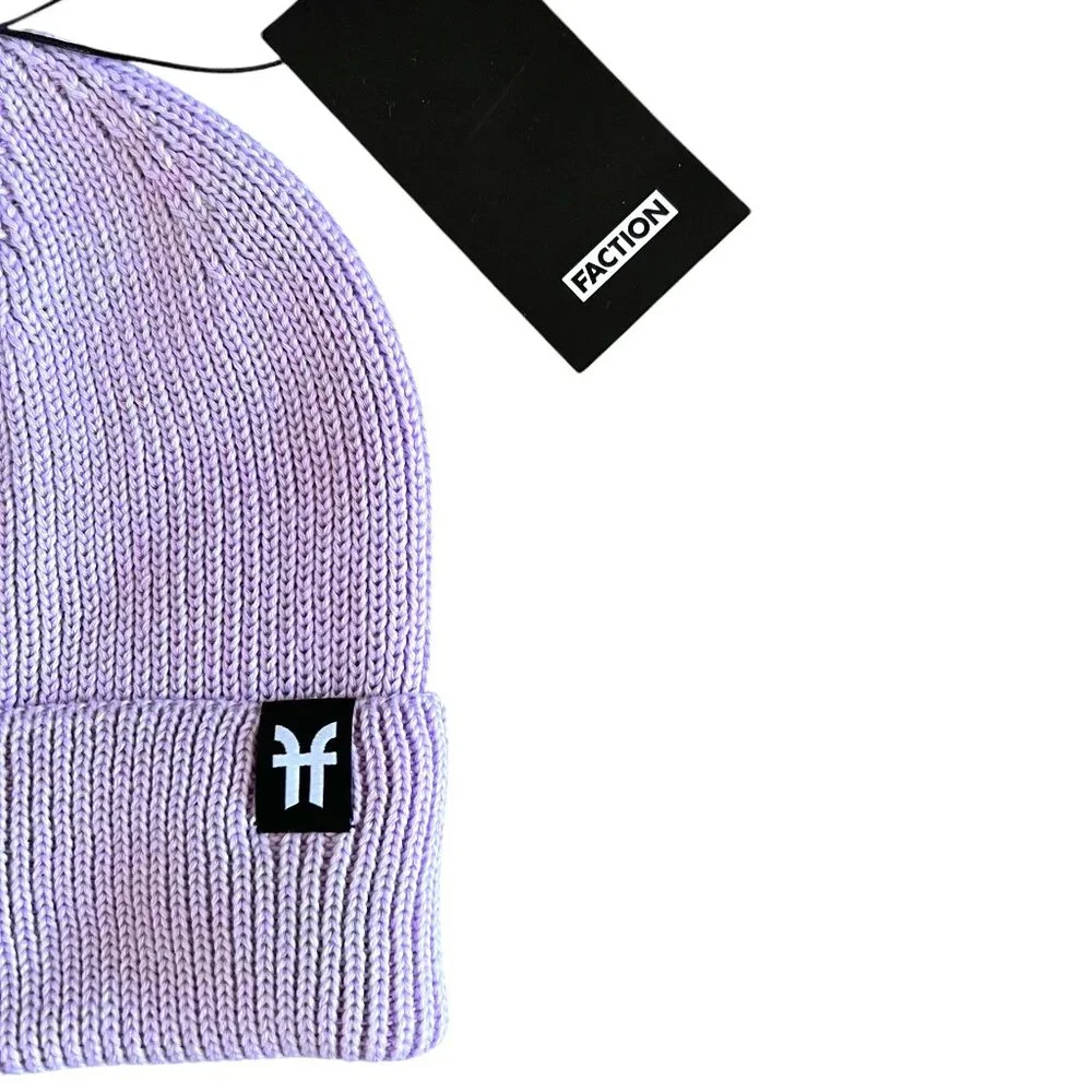 FACTION NEW Ribbed Beanie Hat In Lavender